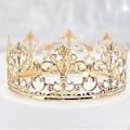 Miniatyrbillede 2 af 5: Kagepynt Realistisk Udseende Rustfri Metal Krone Kagepynt Royal Tema Baby Shower Dekoration til Hjemmet (L Gylden)