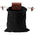 Miniatyrbillede 1 af 5: Foldbar Læder Bæltetaske Taljetaske Multipurpose Canvas Samletaske (Sort)