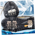 Miniatyrbillede 3 af 5: 2 stk. Crampons Anti-Slip Sko Kæde Is Grippers Snørebånd Klamper Sko Dækker Gå Spikes til Sko