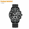 Miniatyrbild 1 av 5: Herrklocka Vattentät Relojes De Hombre Klassisk Rostfritt Stål Quartz Självlysande (Svart)