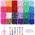 Miniatyrbillede 1 af 5: Flade Perler Kit til Armbånd, 24 Farver 4800 Stykker Håndlavet Polym