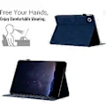 Miniatyrbillede 4 af 5: Præget PU-etui til Samsung Galaxy Tab A9 (Blå)