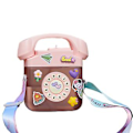 Miniatyrbilde 1 av 5: Barne Telefonformet Drikkekopp med Stropp, Multifunksjonell og Fallbestandig Vannkopp for Utendørs og Innendørs Bruk (Rosa)