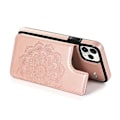 Miniatyrbillede 2 af 4: Blomstret Læder Flip Wallet Kort Holder Cover Etui Til iPhone 12 Mini Pro Max 11 (Rose Gold)