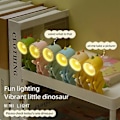 Miniatyrbild 5 av 5: DIY Mini Justerbar Dinosaurie Nattlampa, Mobiltelefonställ Lampa För Barnrum, Gul (rosa)