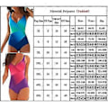 Miniatyrbilde 4 av 4: Plus Size Dame Gradient/ensfarget Hel Badedrakt Sommer Strand Monokini Bodysuit Badeklær (4XL Gradient Purple)