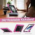 Pikkukuva 3 / 5: Tabletin suojakuori Samsung Galaxy Tab A8 10.5 2021 X200 / X205 (Musta  Ruusunpunainen)