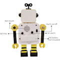Miniatyrbild 3 av 5: Robotväckarklocka, tyst väckarklocka i rostfritt stål med blixt