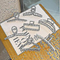 Miniatyrbild 1 av 2: Geometrisk hårklämma i metall för kvinnor (storlek:6) ( )