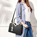 Miniatyrbillede 4 af 5: Sommerlig Kvinders Telefonlomme Lynlås Håndtasker Flap Læder Skulder Crossbody Tasker (Roserød)