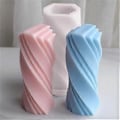 Miniatyrbillede 4 af 5: 3D Geometrisk Firkantet Søjle Silikone Lysform Cylinder Silikoneform DIY Lysfremstilling Stereo Spiral Gipslys