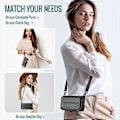Miniatyrbillede 3 af 5: Crossbody Wallet Case til Samsung Galaxy S24 Ultra, Magnetisk Flip Kort Holder Læder Cover med Lynlås Lomme til Kvinder (Sort)