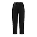Miniatyrbillede 1 af 5: Linned Cropped Løs Pasform Bomuld Dame Capri Bukser Afslappede Dame Crop Capri Bukser Elastisk Talje Sommer (XXXL Sort)