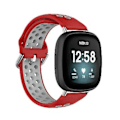 Miniatyrbilde 1 av 5: To-fargets silikon klokkearmbånd for Fitbit Versa 3 (Rød Grå)