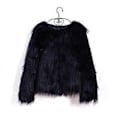 Miniatyrbillede 1 af 5: Pels Pelsfrakke Vinter Dame Pels Falsk Hvid Jakke Vinter (2XL sort)