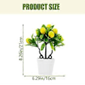 Miniatyrbillede 3 af 4: 2 stk. Kunstige Planter Hjem Skrivebord Fake Citrontræ Dekorationer Simulation Bonsai Ornamenter