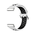 Miniatyrbillede 2 af 5: To-farvet Silikon Urrem til Fitbit Versa 3 (Hvid Sort)
