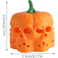 Miniatyrbillede 2 af 5: 12 stk. LED Orange Græskar Lanterner, 3D Halloween Flammeløse Te Lys