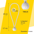 Miniatyrbillede 3 af 5: Bungee-reb med kugler - 25 x 15 cm pakke Universal Bungee-reb w