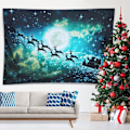 Miniatyrbild 2 av 5: Julväggbonad, jultema väggbonad psykedelisk