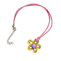 Miniatyrbild 1 av 5: Ihålig Blomma Temperament Halskedja Justerbar Flätad Läder- Rep Halsband (Guld)