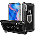 Miniatyrbillede 1 af 5: Til Huawei Y9 Prime 2019 Kulfiber Beskyttelsesetui (Sort)