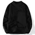Miniatyrbillede 1 af 4: Efterår Vinter Design Hul Sweater Mænd Blød Pullover Sweatshirt (M Sort)