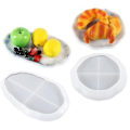 Miniatyrbillede 2 af 4: Oval/Rund Tallerken Silikoneform Multifunktionel Epoxy Resin Håndværk Støbeform