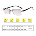 Miniatyrbillede 3 af 5: Rimless Anti Blåt Lys Progressive Multifokale Læsebriller Computer Briller (Styrke 1.00)