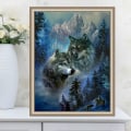 Miniatyrbillede 1 af 5: 30x40 cm 5D DIY Diamantmaleri, Par Wolf-klistermærke