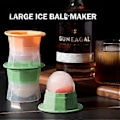 Miniatyrbillede 5 af 5: Sæt med 4 isboldforme, 6,5 cm store runde isterningeforme (orange/grå)