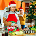 Miniatyrbilde 3 av 5: Juleforkle, trykt forkle, kreativt forkle, voksen matlaging forkle