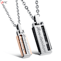 Pikkukuva 1 / 5: Collier pendentif diamant, Pendentif Collier en Acier Inoxydable Forever Love Argent Anneau pour Coup