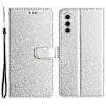 Miniatyrbild 1 av 5: Sidenstruktur Telefonfodral för Samsung Galaxy A54 5G PU Läder Plånboks Stativskydd