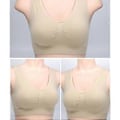 Miniatyrbillede 4 af 5: Bomulds Vest BH til Midaldrende og Ældre Kvinder, Uden Stålring, Plus Size Undertøj - Hudfarve/YY(3XL Hvid)