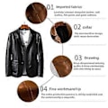 Miniatyrbilde 4 av 4: Vår og høst PU skinnjakke for menn, business casual (L Vinrød)