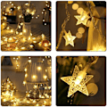 Miniatyrbilde 4 av 5: Stjernelysstreng, 16ft/5m 50 LED Pluggbar Lysstreng Varmt Hvit