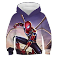 Miniatyrbild 1 av 2: 5-10 år Pojkar Spiderman 3D-tryckt Hoodie Långärmad Huvtröja Pullover Jumper Toppar Presenter (6-7 år B)