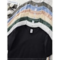 Miniatyrbillede 5 af 5: Bomulds T-shirts med korte ærmer til mænd og kvinder, runde halsudskæringer, undertrøjer, kaffe S-4XL (2XL)