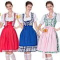 Pikkukuva 2 / 4: s-3xl Naisten Oktoberfest-asu Saksalainen Dirndl-mekko Baijerilainen Karnevaalimekko (M Sininen)