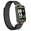 Pikkukuva 3 / 5: PC-kotelo + Nylon-lenkkiremmi Xiaomi Mi Band 7 Pro:lle (Heijastava musta)