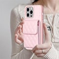 Pikkukuva 2 / 5: Pystytaskullinen PU-nahkainen kotelo iPhone 15 Pro Maxille (Vaaleanpunainen)
