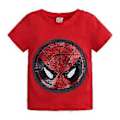 Miniatyrbild 2 av 4: Barn Pojkar Flickor Tecknad Spiderman T-shirt Paljetter Vändbar Mönsterförändrande Tröjor -NMAOV(3-4 År Röd)