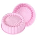 Pikkukuva 2 / 2: Kakkuvuoka Pyöreä Auringonkukka Tarttumaton Elintarvikelaatu Korkean Lämpötilan Kestävyys DIY Silikoni Helppo Irrottaa Leivontavuoka Leivontatyökalu (Pinkki)