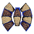 Miniatyrbilde 3 av 5: Serveringsbrett for snacks, gjenbrukbart, stabilt, stor kapasitet, kaffebønne-smaksbrett for spisestue Qinhai (Grå)