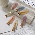 Miniatyrbillede 2 af 3: JUSCH 6 stk. Hårclips uden bøjning, Gradient Hårclips uden krøller til frisering, Makeup Clips til kvinder og piger------A5,WZ-465R