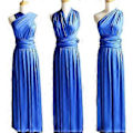 Miniatyrbillede 4 af 5: Kvinders Aften Multi Way Wrap Brudepige Formelle Lange Maxi Konvertible Kjole (L Champagne)