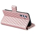 Miniatyrbillede 3 af 5: Style 012 til Samsung Galaxy A54 5G Etui Rhombus Glitter Læder Lynlås Tegnebog Telefon Cover (Style D)