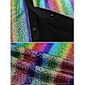 Miniatyrbillede 5 af 5: Herre Skjorte Langærmet Geometrisk Knap Lapel Skinnende T-shirt (M Multicolor)