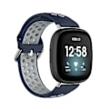Miniatyrbilde 1 av 5: To-fargets silikon armbånd for Fitbit Versa 3 (Mørk blå grå)